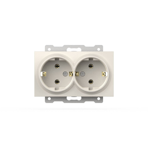 Розетка двухместная с заземлением ELBI Zena Vega 609-010200-907