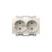 Розетка двухместная с заземлением ELBI Zena Vega 609-010200-907