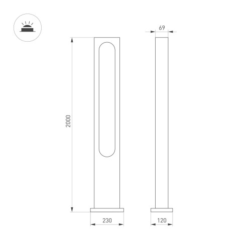 Уличный светильник Arlight LGD-MUSE-BOLL-H2000-18W Warm3000 (DG, 328 deg, 230V) 037522