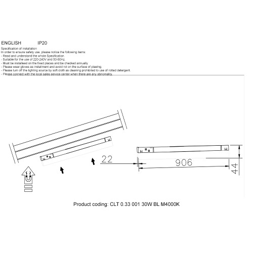 Трековый светильник Crystal Lux CLT 0.33 001 30W BL M4000K