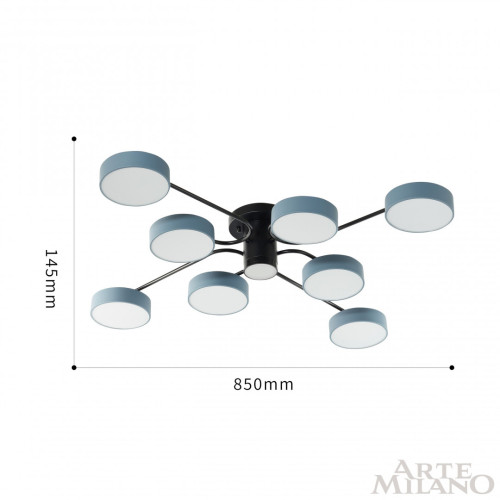 Потолочная люстра Arte Milano Ferrara 253039/8+1 Bk/Gr