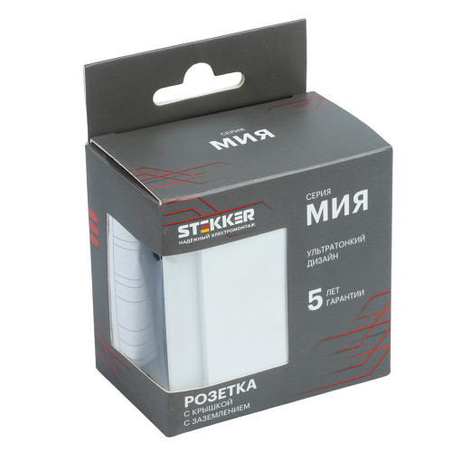 Розетка 1-местная Stekker 250В 16А Мия RST16-3112-01 50441