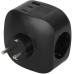 Разветвитель электрический ЭРА SP-3e-3USBAC-B на 3 розетки + 3 USB A+C с заземлением со шторками 16А черный Б0069082