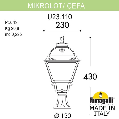 Ландшафтный светильник Fumagalli MIKROLOT/CEFA U23.110.000.WXE27