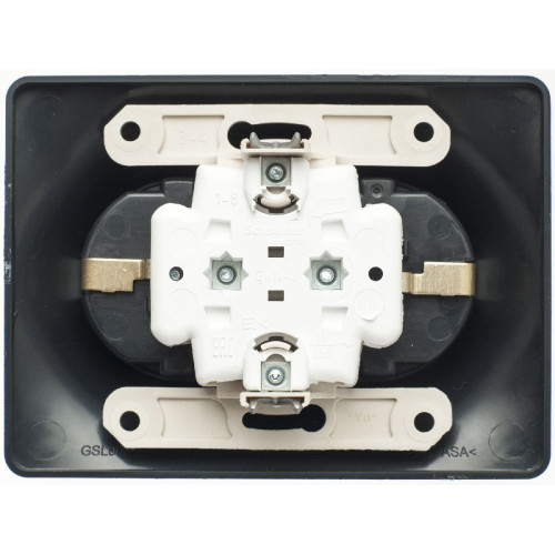 Розетка 2-ая с/з, 16А (в сборе) Systeme Electric Glossa Антрацит GSL000724