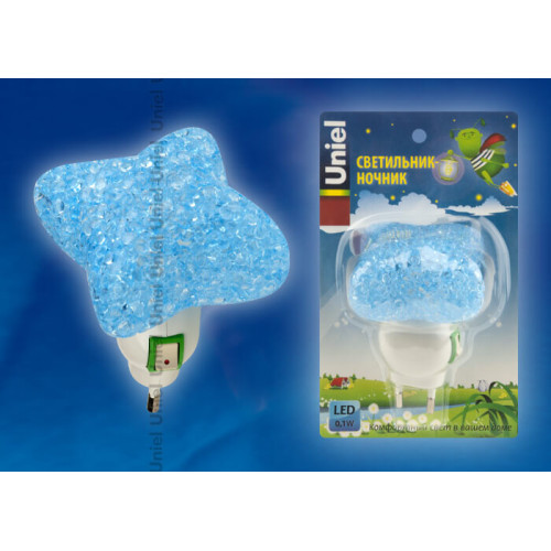 Настенный светодиодный светильник (10334) Uniel DTL-309-Звездочка/Blue/1LED/0,1W