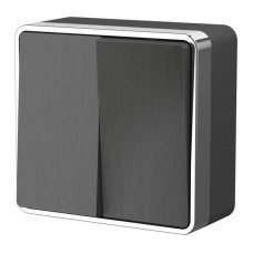 Выключатель двухклавишный Werkel Gallant графит рифленый W5020004 4690389164132