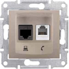 Розетка телефонная RJ-11 и Ethernet RJ-45 Schneider Electric Sedna UTP SDN5100168
