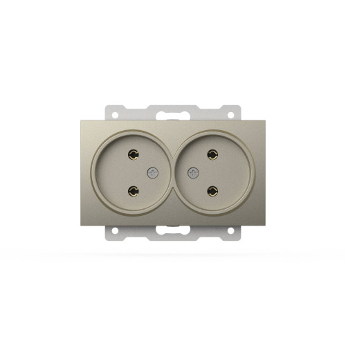 Розетка двухместная без заземления ELBI Zena Vega 609-011400-908
