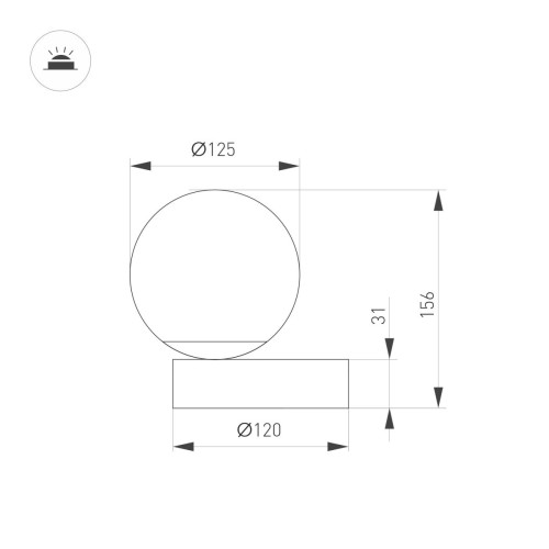 Настольная лампа Arlight SP-ORNELLA-TAB-L150-R125-6W Warm3200-MIX (BR, 300 deg, 230V, TOUCH-DIMM) (IP20 Металл) 059525