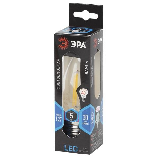 Лампа светодиодная Эра E27 5W 4000K F-LED B35-5W-840-E27 Б0027934