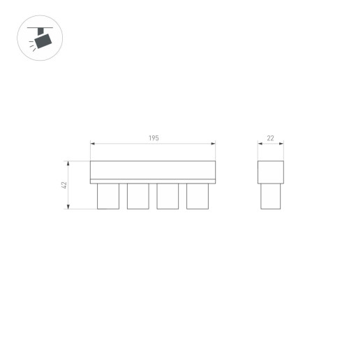 Трековый светильник Arlight MAG-ORIENT-KRATER-L195-12W Warm3000 (WH, 25 deg, 48V, DALI) 037332