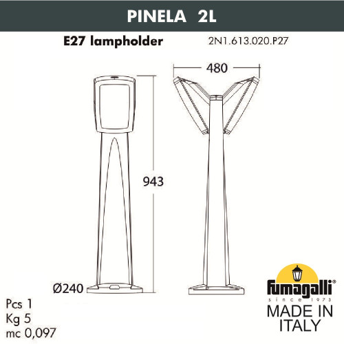 Ландшафтный светильник Fumagalli Germana 2N1.613.020.WYF1R