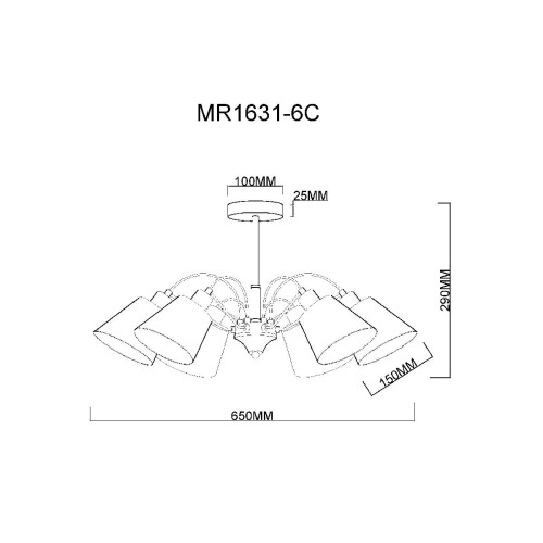 Люстра на штанге MyFar Amber MR1631-6C