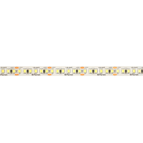 Светодиодная лента 24V Feron LS502, 180*SMD2835, 16W/m, IP20, 4000К (нейтральный белый) 53090