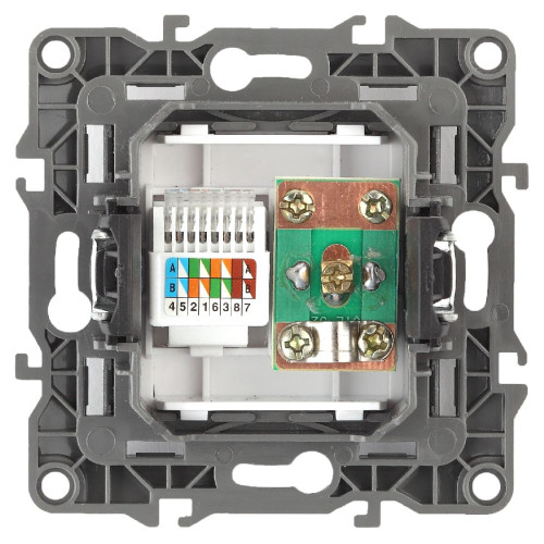 Розетка комбинированная RJ45+TV Эра 12-3110-02 Б0027442