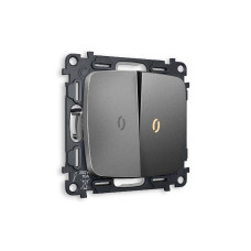 Комплект механизма 2-кл выключателя с подсветкой Ambrella Volt Omega MO654010