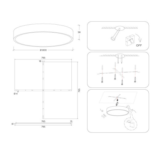 Потолочный светильник Ambrella Light Orbital Air Alum FV5540