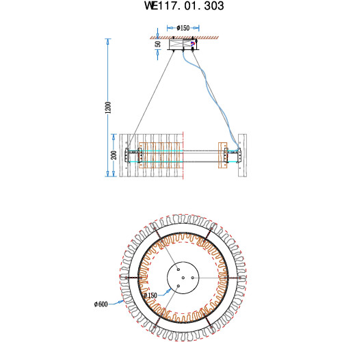 Подвесная люстра Wertmark Patricia WE117.01.303