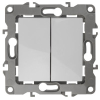 Выключатель двухклавишный ЭРА 12 10AX 250V 12-1104-01 Б0014645