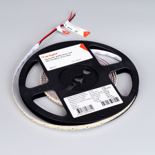 Светодиодная лента Arlight RT-A200-8mm 24V White6000-CX1 (16 W/m, IP20, 5m) 046938