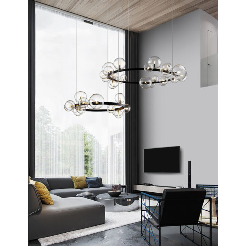 Подвесной светильник Delight Collection Art Deco Bubble KM1294P-24 black/clear