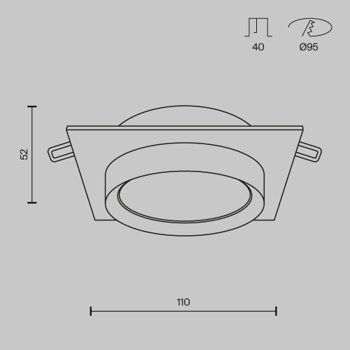 Встраиваемый светильник Maytoni Technical Hoop DL086-GX53-SQ-B