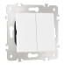 Выключатель двухклавишный проходной Arte Milano 203.32-2.white