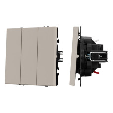 Механизм выключателя трехклавишный непроходной Arlight SWT-NOBE-MK03-SFPL-CA (230V, 10A) (Кашемир) 061797