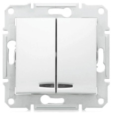 Выключатель двухклавишный с синей подсветкой Schneider Electric Sedna 10A 250V SDN0300321