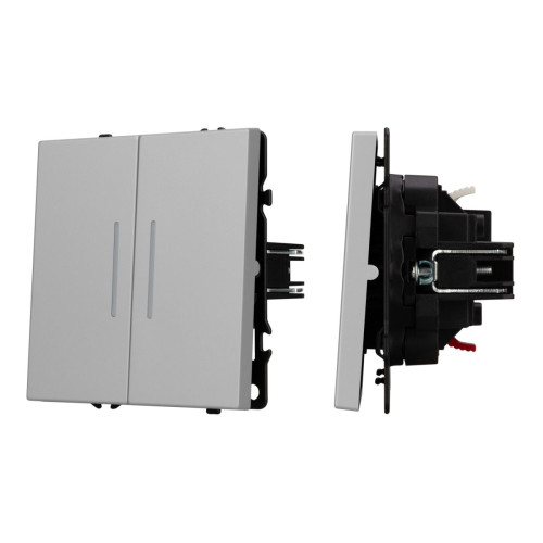 Механизм выключателя двухклавишный непроходной Arlight LED SWT-NOBE-MK02-SFPL-L-IS (230V, 10A) 059418