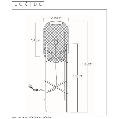 Торшер Lucide MESH 45785/01/30