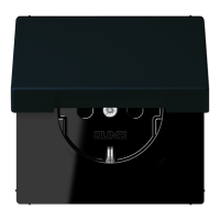 Розетка 2K+З с крышкой Jung LC1520BFKL248