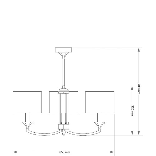 Люстра на штанге Kutek Decor Lampshade DEC-ZW-3(BN/A)