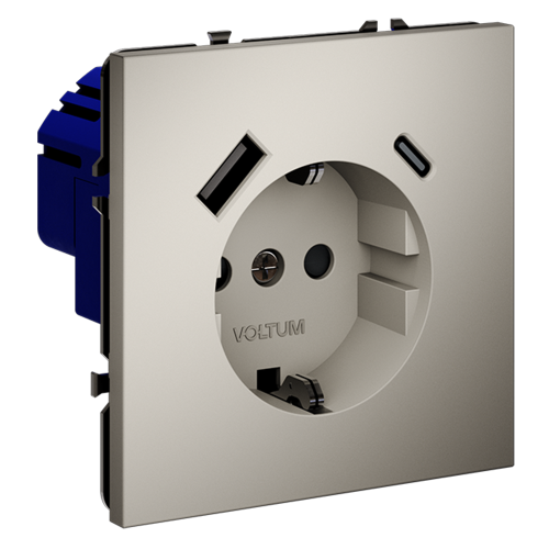 Розетка с USB, A+C Voltum S70 VLS040503