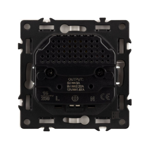 Механизм розетки с USB зарядкой Arlight  SCT-NOBE-MUAC-SFPL-CA (230V, 16A) 059444