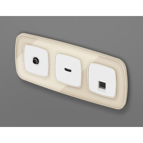 Лицевая панель для компьютерной/телефонной розетки RJ-45/RJ-11 Ambrella Volt Omega OP1120