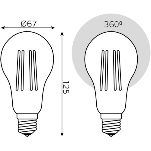 Светодиодная филаментная лампа Gauss Basic Filament 40712172