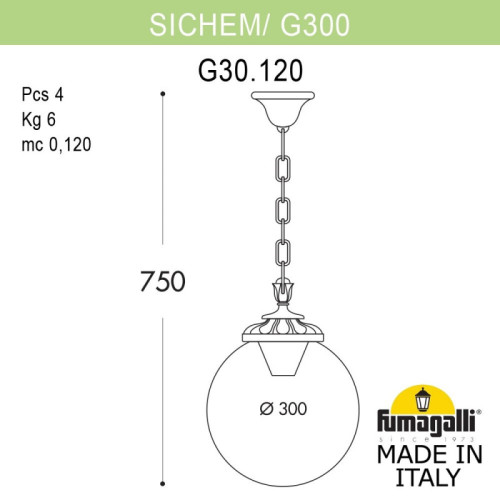 Уличный светильник Fumagalli G30.120.000.BXE27