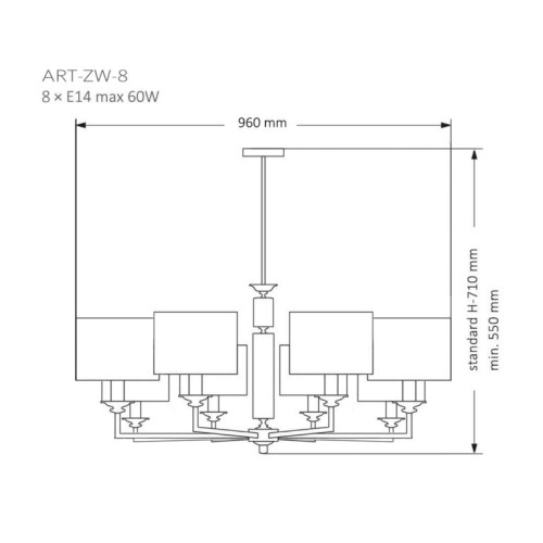 Подвесная люстра Kutek Mood Artu ART-ZW-8 (N)