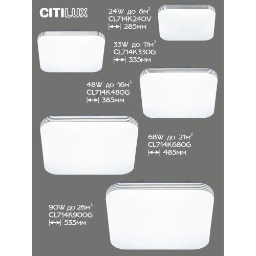 Потолочная светодиодная люстра Citilux Симпла CL714K330G