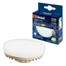 Лампа светодиодная Uniel (UL-00006783) GX70 15W 4000K таблетка матовая LED-GX70-15W/4000K/GX70/FR PLZ01WH