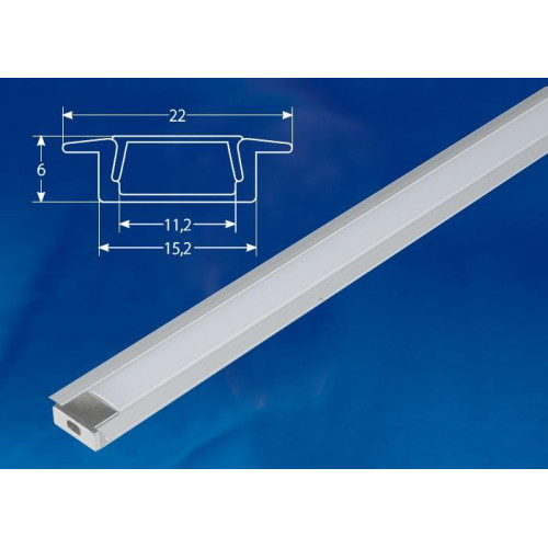 Профиль встраиваемый (UL-00005026) Uniel UFE-K01 Silver/Frozen 200 Polybag