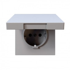 Розетка SCHUKO с крышкой и защитными шторками 16A 250V 2P+T, цвет Белый матовый (soft touch) Jasmart FD5505PWM