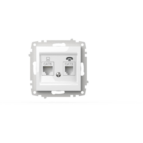 Розетка компьютерная + TF. (Cat 6) ELBI Zena Vega 609-015600-249
