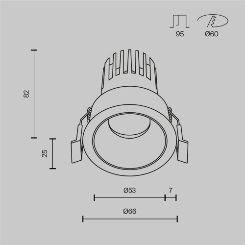 Встраиваемый светильник Maytoni Technical Dip Hight DL123-10W-2.7K-B