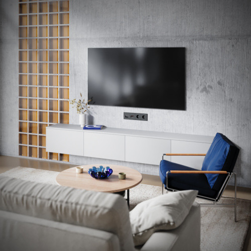 Розетка телевизионная встраиваемая Voltum S70 TV+RJ45 кат. 6, (черный матовый) VLS060708