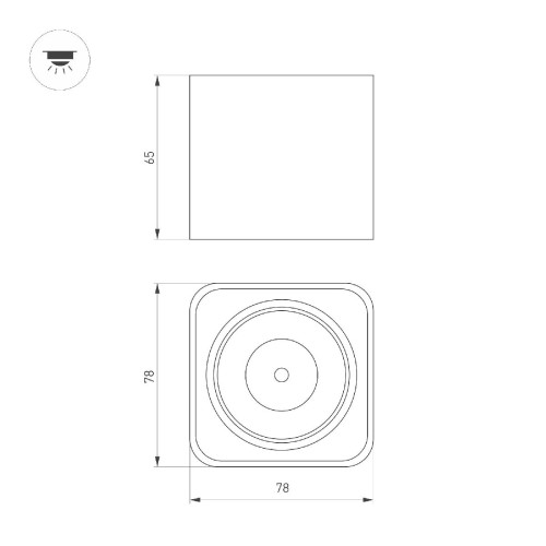 Накладной светильник Arlight SP-DICE-S78x78-10W Warm3000 (BK, 24 deg, 230V) 046632