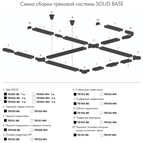 Шинопровод Denkirs DK Track Black TR1002-BK