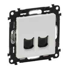 Телефонная розетка RJ11 двойная Legrand Valena Life белая 753139